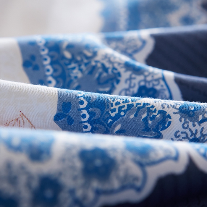 91家纺网 家纺一手货源 找家纺 雲归梦 2019全棉活性大版中国风花卉四件套 云锦织