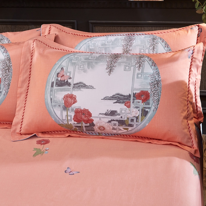 91家纺网 家纺一手货源 找家纺 （总）雲归梦活性大版匹马棉-中国风花型（床单款）