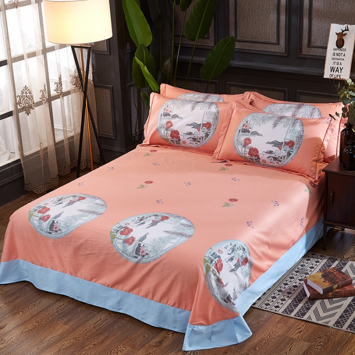 91家纺网 家纺一手货源 找家纺 （总）雲归梦活性大版匹马棉-中国风花型（床单款）