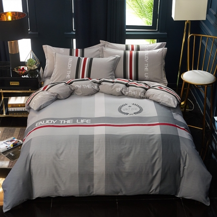 91家纺网 家纺一手货源 找家纺 雲归梦 2019全棉活性大版简约卡通风格四件套 雅邦