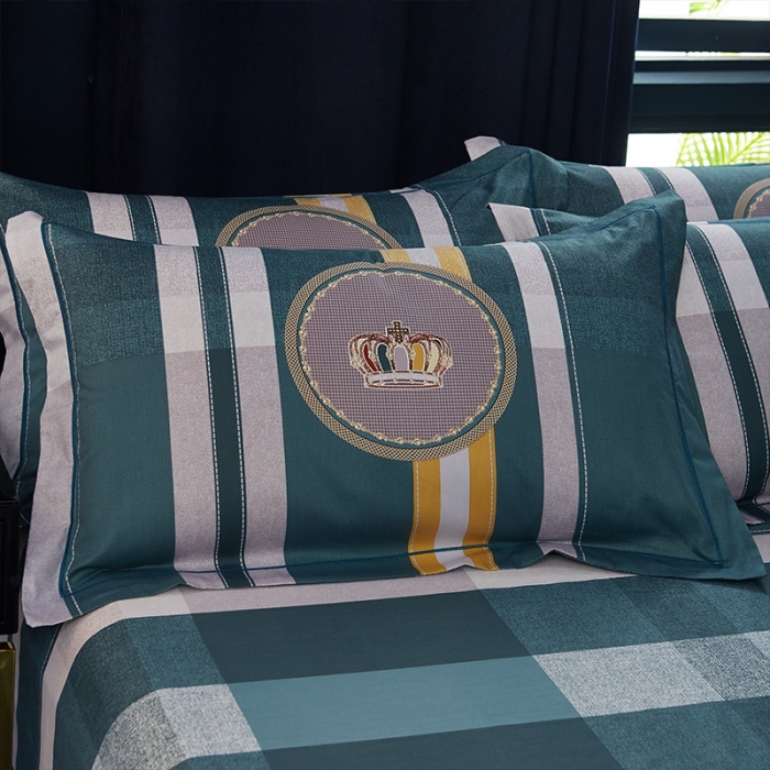 91家纺网 家纺一手货源 找家纺 雲归梦 2019全棉活性大版简约卡通风格四件套 皇冠