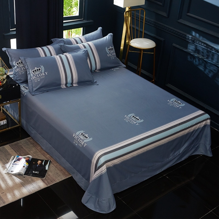 91家纺网 家纺一手货源 找家纺 雲归梦 2019全棉活性大版简约卡通风格四件套 简单生活