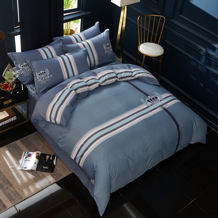 91家纺网 家纺一手货源 找家纺 雲归梦 2019全棉活性大版简约卡通风格四件套 简单生活