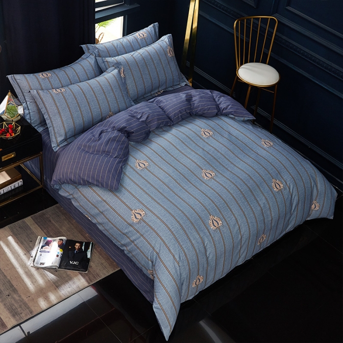 91家纺网 家纺一手货源 找家纺 雲归梦 2019全棉活性大版简约卡通风格四件套 凯洛