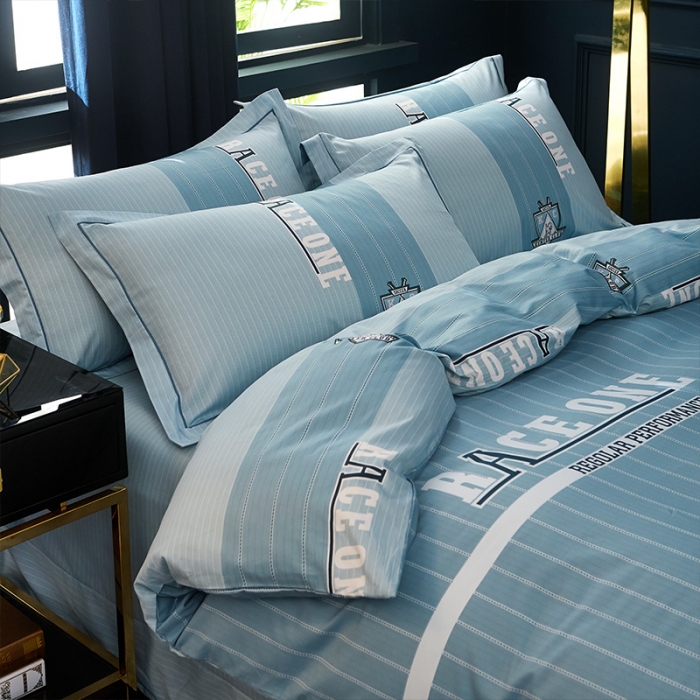 91家纺网 家纺一手货源 找家纺 雲归梦 2019全棉活性大版简约卡通风格四件套 尼克