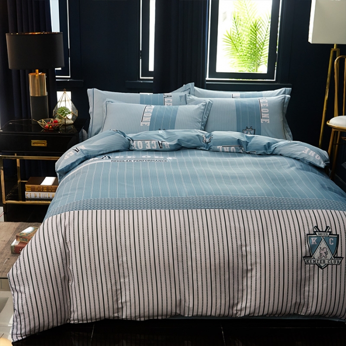 91家纺网 家纺一手货源 找家纺 雲归梦 2019全棉活性大版简约卡通风格四件套 尼克