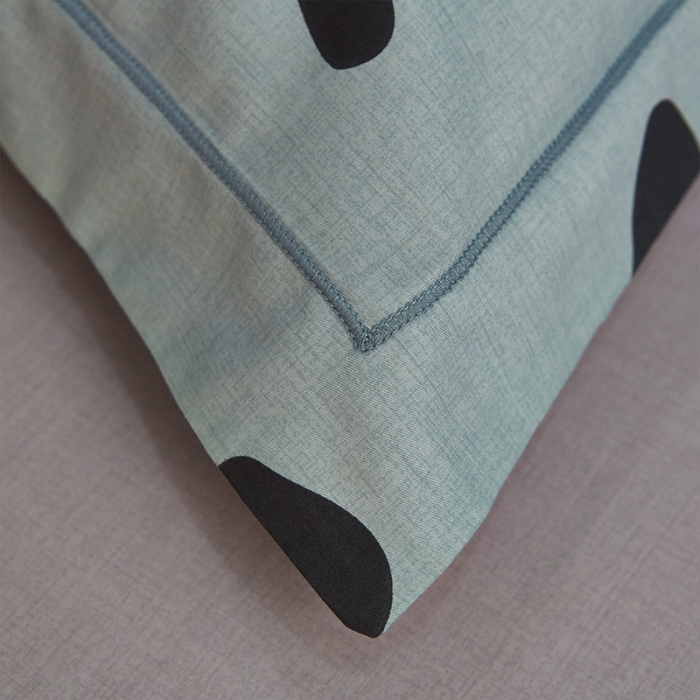 91家纺网 家纺一手货源 找家纺 雲归梦 2019全棉活性大版简约卡通风格四件套 小恋曲绿