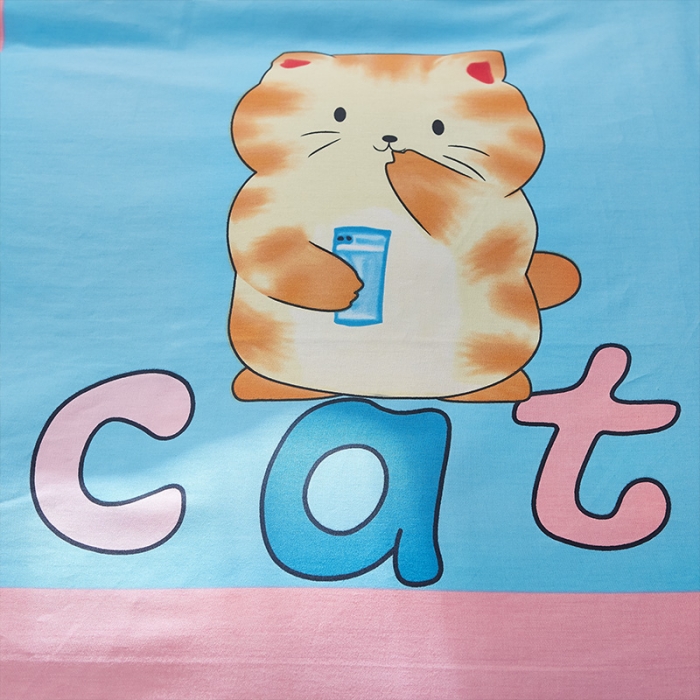 91家纺网 家纺一手货源 找家纺 雲归梦 2019全棉活性大版简约卡通风格四件套 小萌宠粉