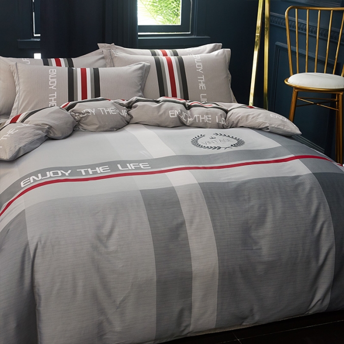 91家纺网 家纺一手货源 找家纺 雲归梦 2019全棉活性大版简约卡通风格四件套 雅邦