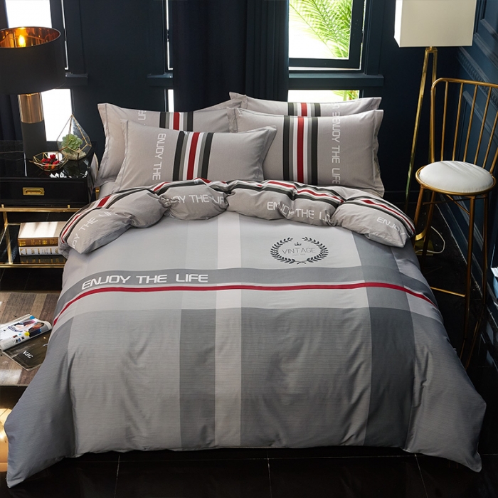 91家纺网 家纺一手货源 找家纺 雲归梦 2019全棉活性大版简约卡通风格四件套 雅邦