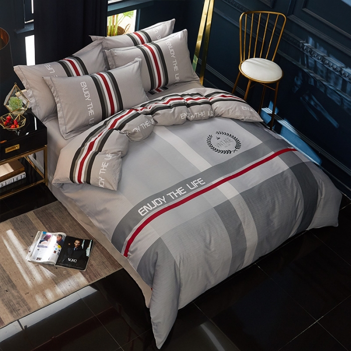 91家纺网 家纺一手货源 找家纺 雲归梦 2019全棉活性大版简约卡通风格四件套 雅邦