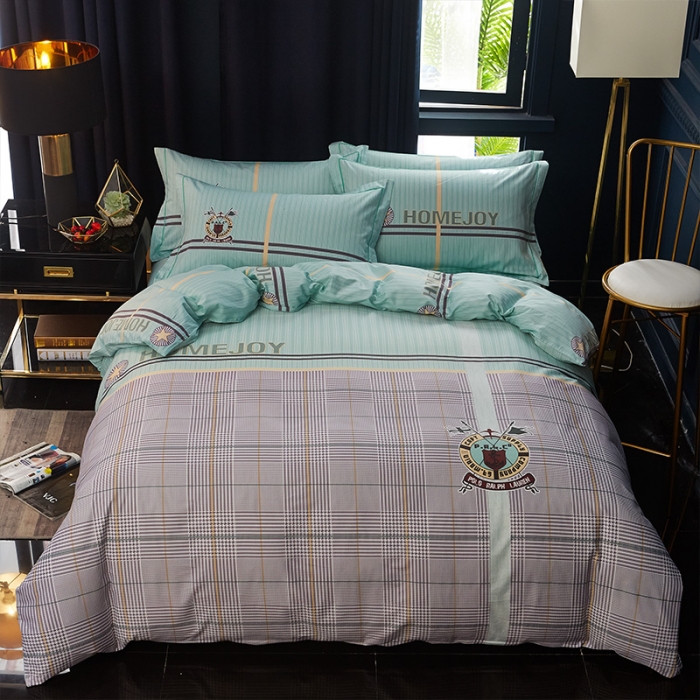 91家纺网 家纺一手货源 找家纺 雲归梦 2019全棉活性大版简约卡通风格四件套 英伦时尚