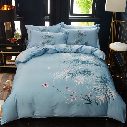 91家纺网 家纺一手货源 找家纺 （总）雲归梦 2019全棉活性大版中国风花卉四件套