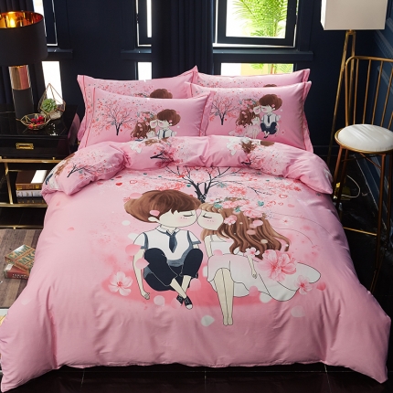 91家纺网 家纺一手货源 找家纺 （总）雲归梦 2019全棉活性大版中国风花卉四件套