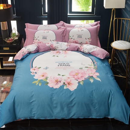 91家纺网 家纺一手货源 找家纺 （总）雲归梦 2019全棉活性大版中国风花卉四件套