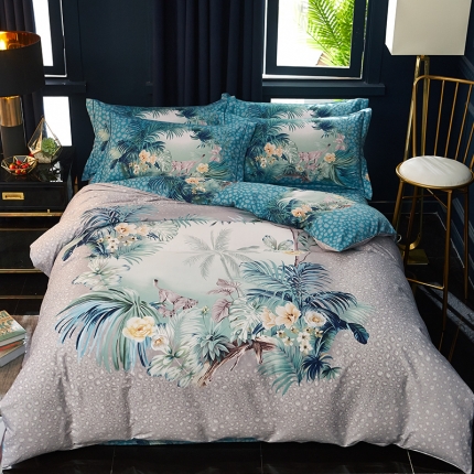 91家纺网 家纺一手货源 找家纺 （总）雲归梦 2019全棉活性大版中国风花卉四件套