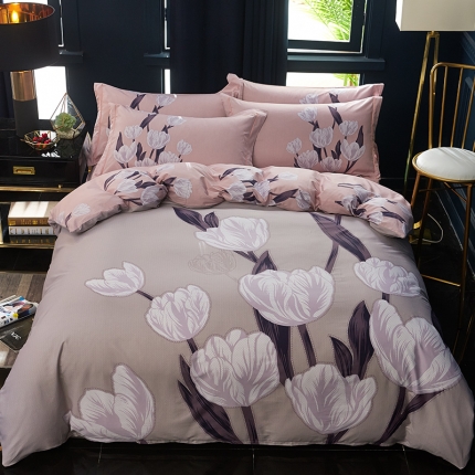 91家纺网 家纺一手货源 找家纺 雲归梦 2019全棉活性大版中国风花卉四件套 悠悠花香