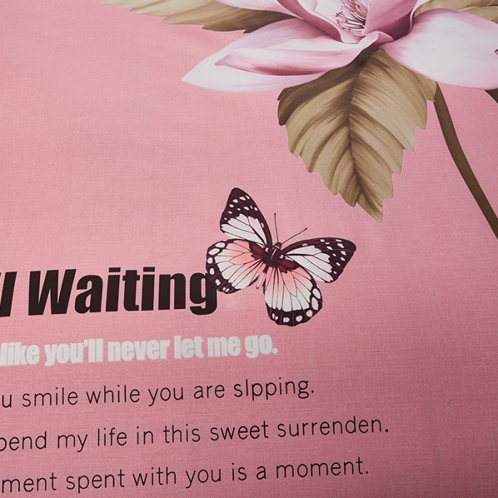 91家纺网 家纺一手货源 找家纺 雲归梦 2019全棉活性大版中国风花卉四件套 爱的魔法粉