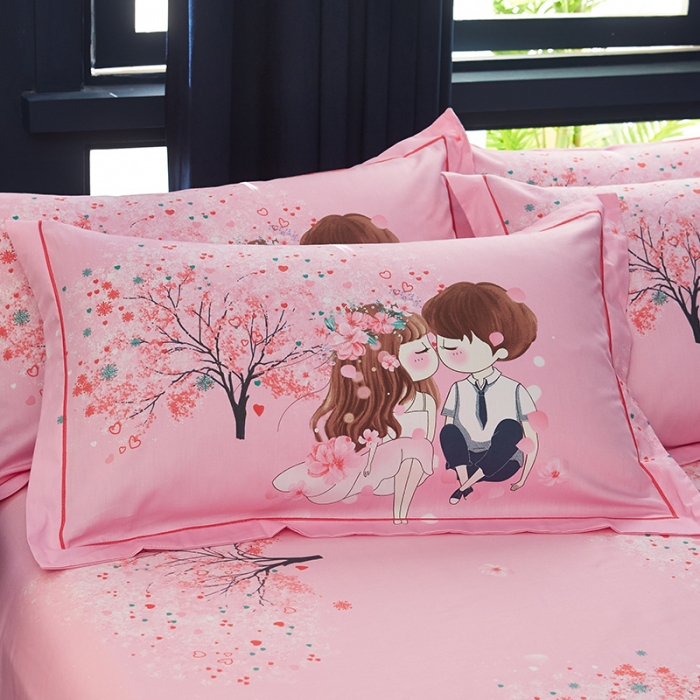 91家纺网 家纺一手货源 找家纺 雲归梦 2019全棉活性大版中国风花卉四件套 初恋的味道