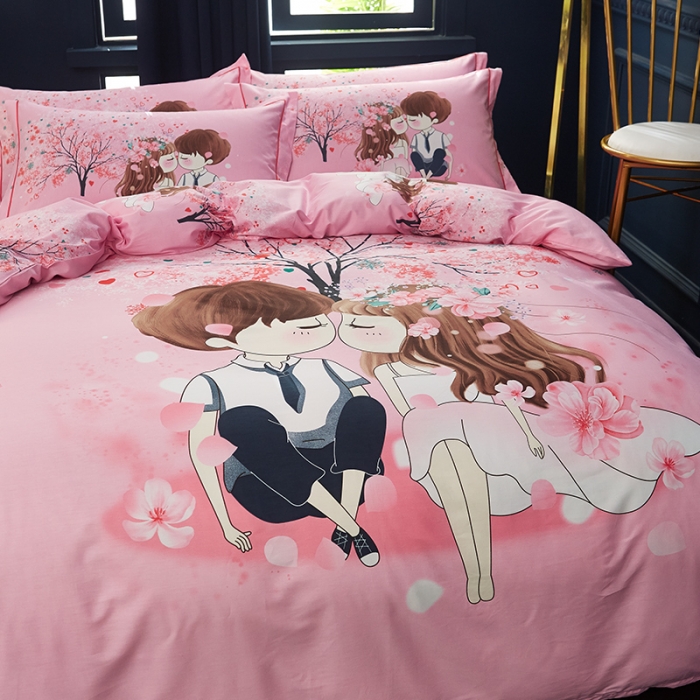 91家纺网 家纺一手货源 找家纺 雲归梦 2019全棉活性大版中国风花卉四件套 初恋的味道