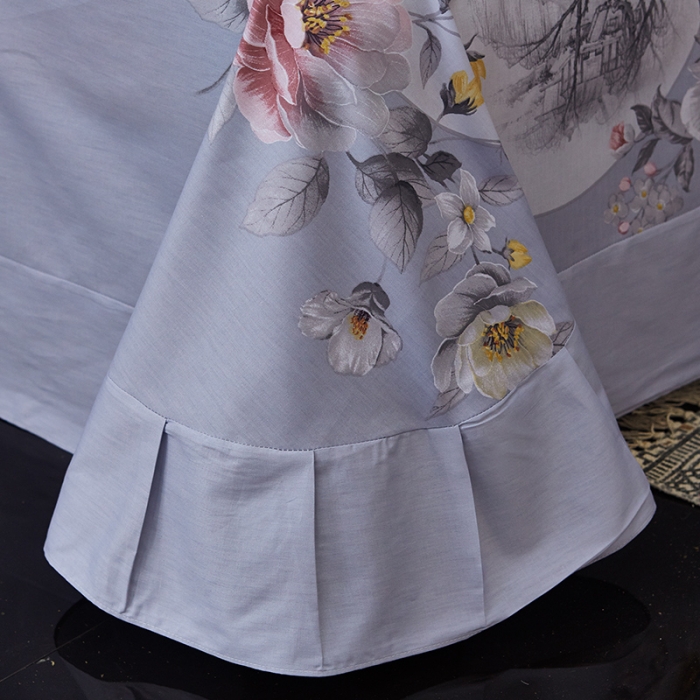 91家纺网 家纺一手货源 找家纺 雲归梦 2019全棉活性大版中国风花卉四件套 春风拂柳