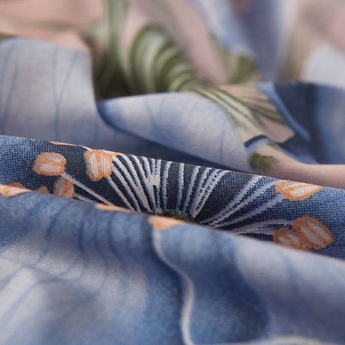 91家纺网 家纺一手货源 找家纺 雲归梦 2019全棉活性大版中国风花卉四件套 春意盎然