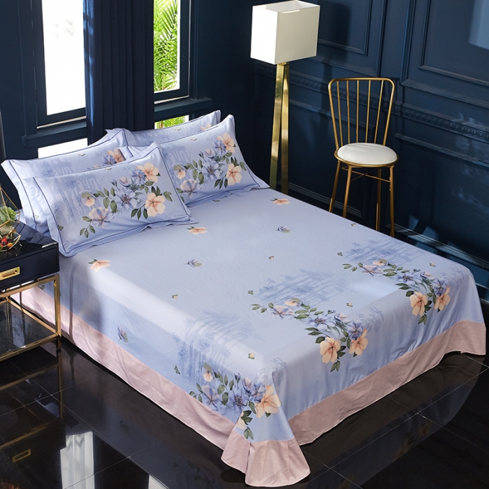 91家纺网 家纺一手货源 找家纺 雲归梦 2019全棉活性大版中国风花卉四件套 春意盎然