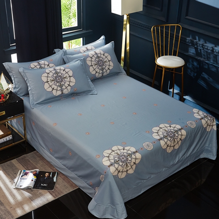 91家纺网 家纺一手货源 找家纺 雲归梦 2019全棉活性大版中国风花卉四件套 宫锁珠帘