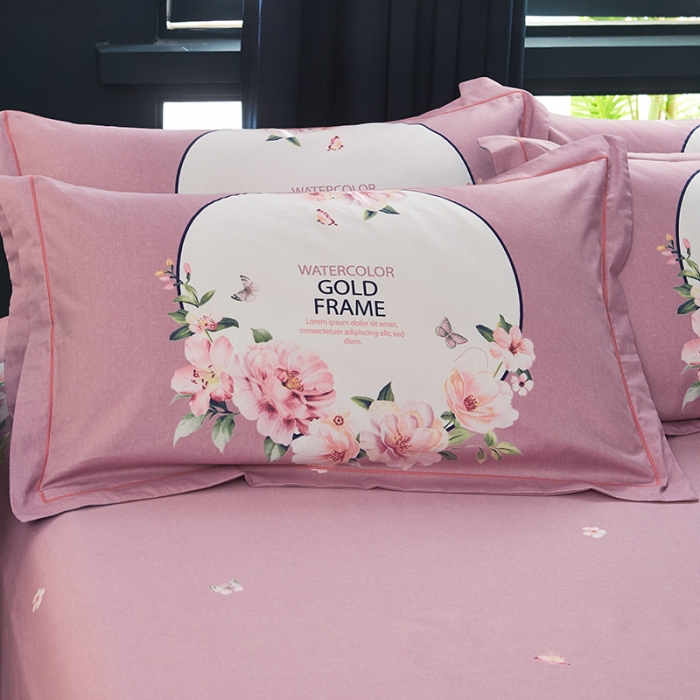 91家纺网 家纺一手货源 找家纺 雲归梦 2019全棉活性大版中国风花卉四件套 忽而夏天