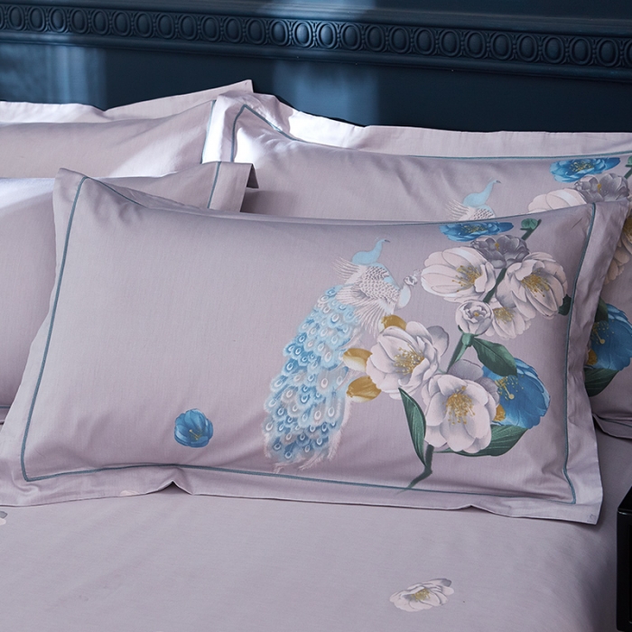 91家纺网 家纺一手货源 找家纺 雲归梦 2019全棉活性大版中国风花卉四件套 花半里