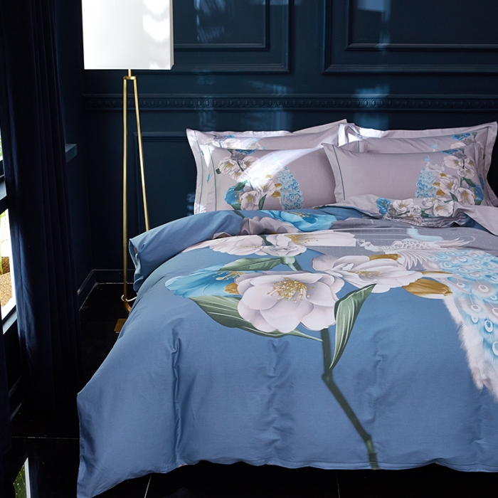 91家纺网 家纺一手货源 找家纺 雲归梦 2019全棉活性大版中国风花卉四件套 花半里