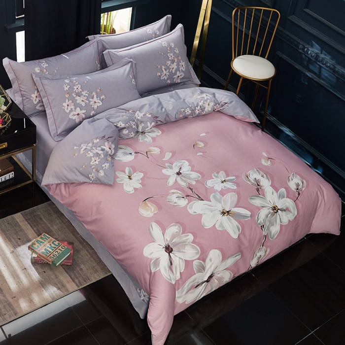 91家纺网 家纺一手货源 找家纺 雲归梦 2019全棉活性大版中国风花卉四件套 花晨月汐