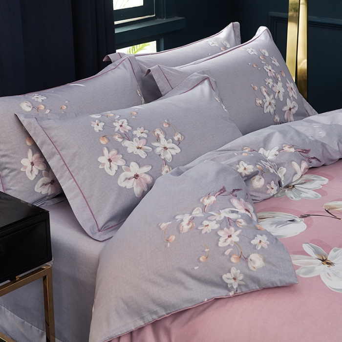 91家纺网 家纺一手货源 找家纺 雲归梦 2019全棉活性大版中国风花卉四件套 花晨月汐