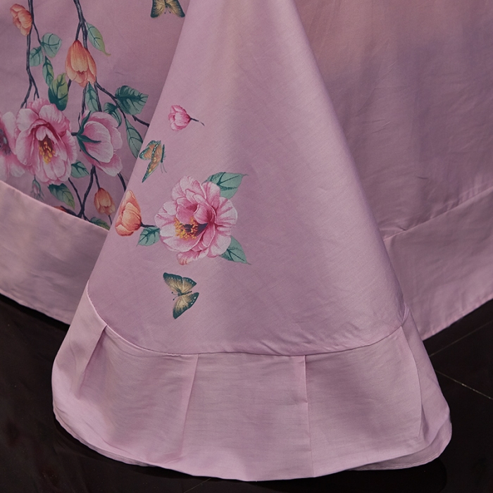 91家纺网 家纺一手货源 找家纺 雲归梦 2019全棉活性大版中国风花卉四件套 花前月下