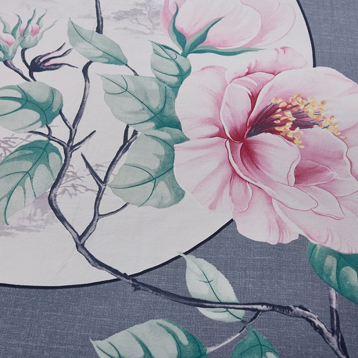 91家纺网 家纺一手货源 找家纺 雲归梦 2019全棉活性大版中国风花卉四件套 花前月下