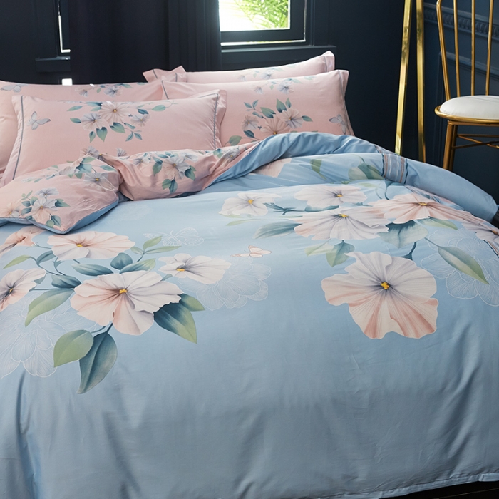 91家纺网 家纺一手货源 找家纺 雲归梦 2019全棉活性大版中国风花卉四件套 花想容