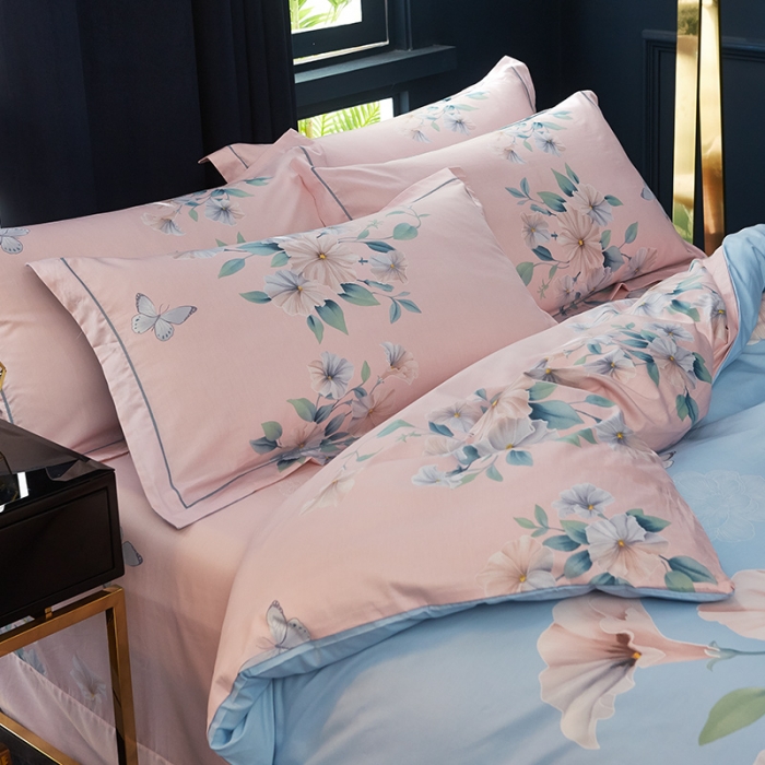 91家纺网 家纺一手货源 找家纺 雲归梦 2019全棉活性大版中国风花卉四件套 花想容