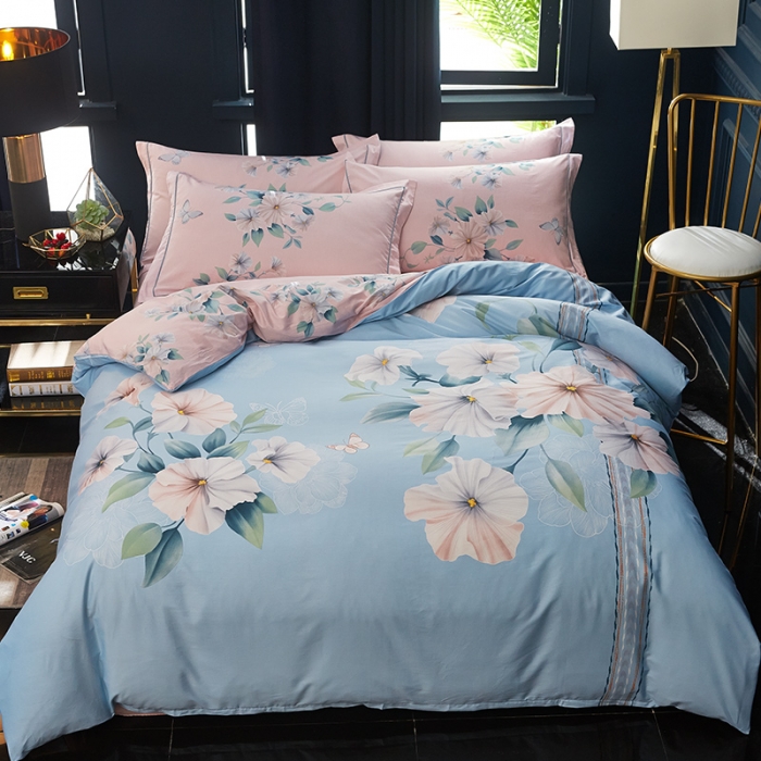 91家纺网 家纺一手货源 找家纺 雲归梦 2019全棉活性大版中国风花卉四件套 花想容