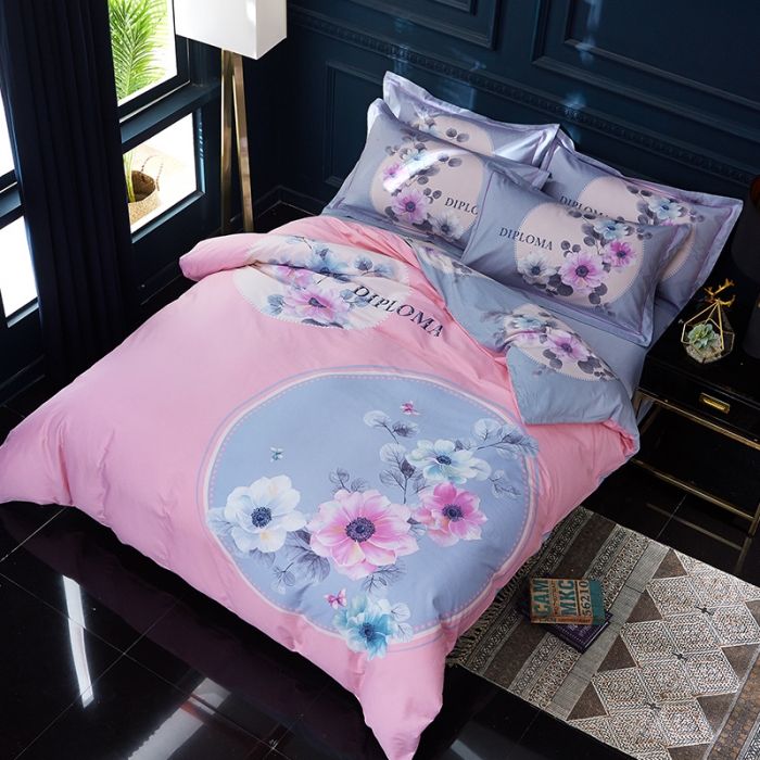 91家纺网 家纺一手货源 找家纺 雲归梦 2019全棉活性大版中国风花卉四件套 锦瑟