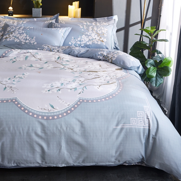 91家纺网 家纺一手货源 找家纺 雲归梦 2019全棉活性大版中国风花卉四件套 锦苑