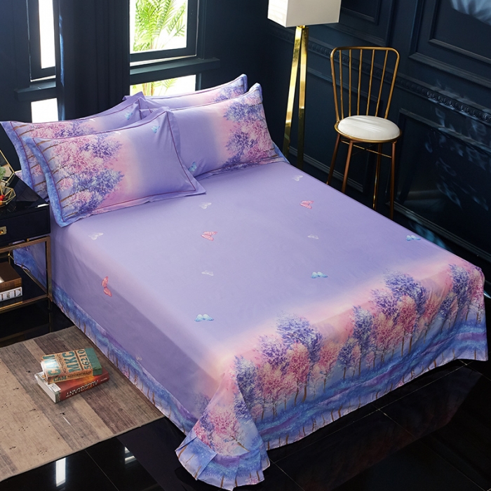 91家纺网 家纺一手货源 找家纺 雲归梦 2019全棉活性大版中国风花卉四件套 梦游仙境