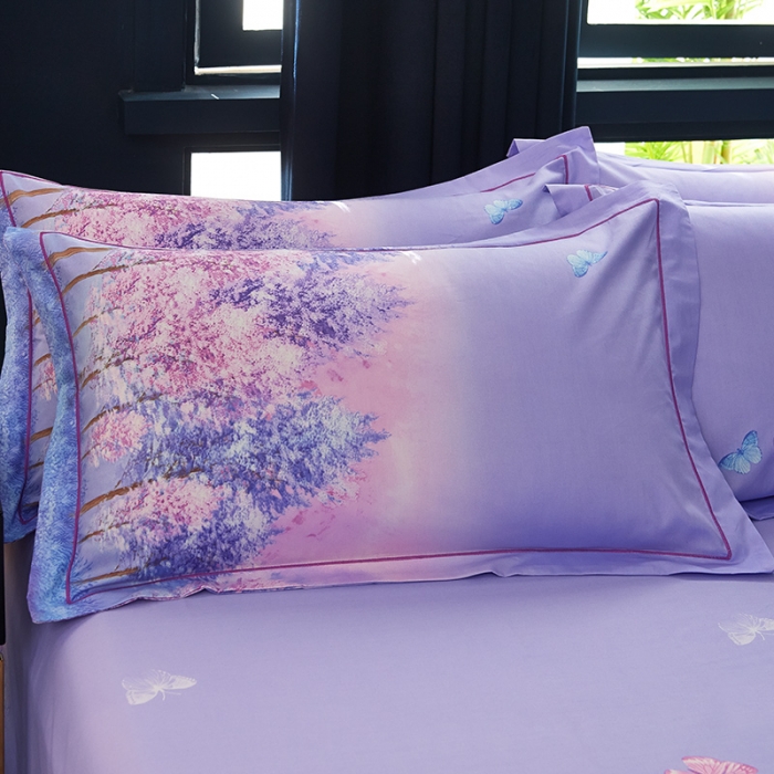 91家纺网 家纺一手货源 找家纺 雲归梦 2019全棉活性大版中国风花卉四件套 梦游仙境