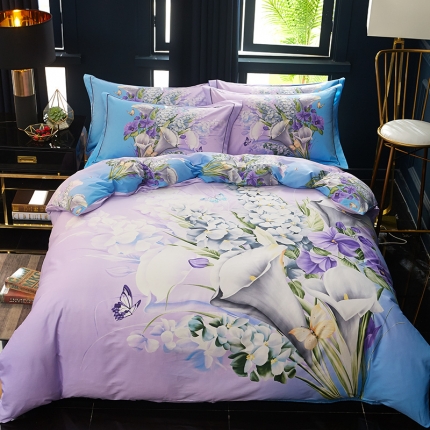 雲归梦 2019全棉活性大版中国风花卉四件套 暖暖时代