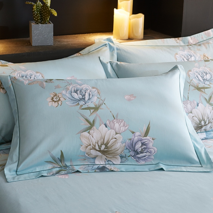 91家纺网 家纺一手货源 找家纺 雲归梦 2019全棉活性大版中国风花卉四件套 千禧