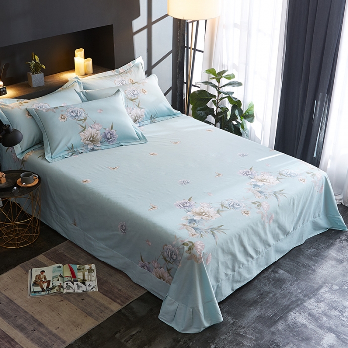 91家纺网 家纺一手货源 找家纺 雲归梦 2019全棉活性大版中国风花卉四件套 千禧