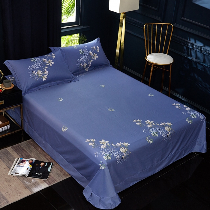 91家纺网 家纺一手货源 找家纺 雲归梦 2019全棉活性大版中国风花卉四件套 青青子衿