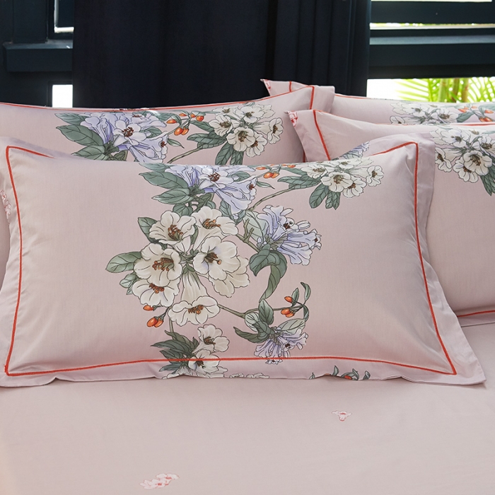 91家纺网 家纺一手货源 找家纺 雲归梦 2019全棉活性大版中国风花卉四件套 倾冉