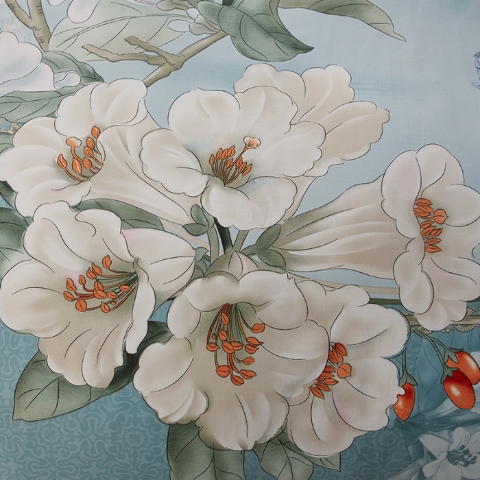 91家纺网 家纺一手货源 找家纺 雲归梦 2019全棉活性大版中国风花卉四件套 倾冉