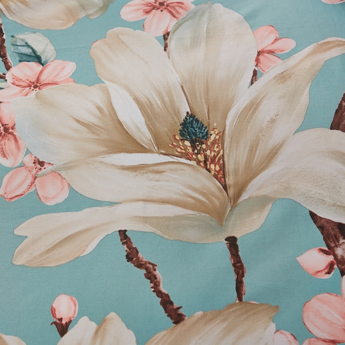 91家纺网 家纺一手货源 找家纺 雲归梦 2019全棉活性大版中国风花卉四件套 香颂绿