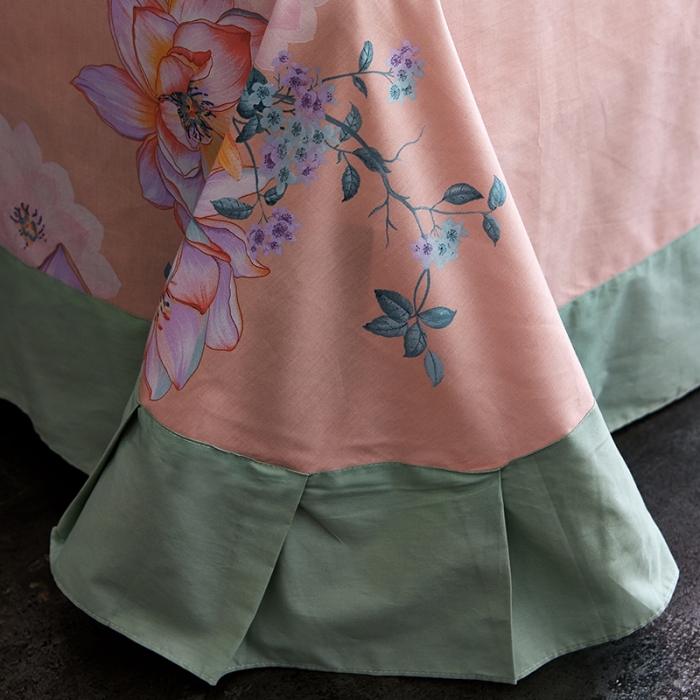 91家纺网 家纺一手货源 找家纺 雲归梦 2019全棉活性大版中国风花卉四件套 易初莲花